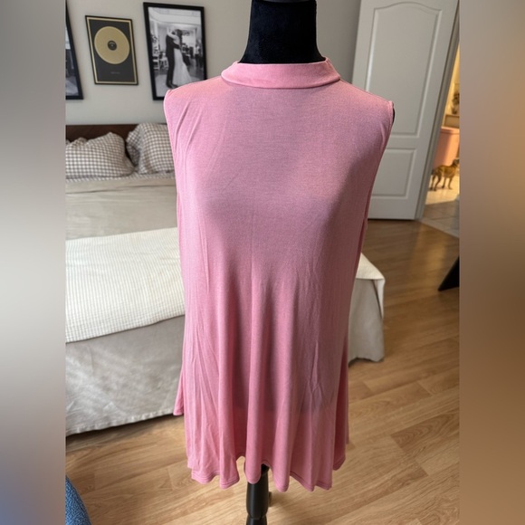 H HALSTON 100% Tencel Lightweight Mock Neck Swing Dress Size Medium VGUC - Picture 1 of 5